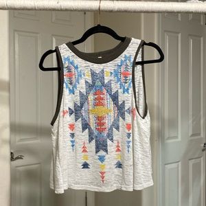 Aztec Western Cut Out Tank Top